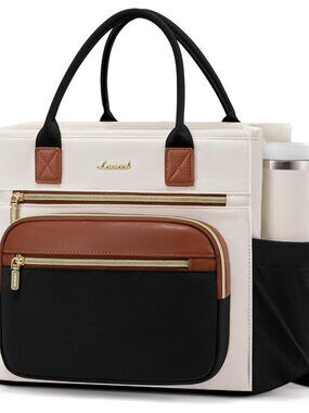 Insulated Lunch Bag Women,Wide Opening Adult Lunch Box Women with Cup Holder,Lar
